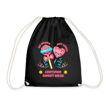 Zucker Crew Süßigkeiten Team Gift - Turnbeutel - Schwarz - Vorne
