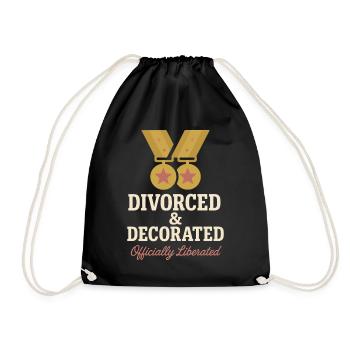 Ex-wife-divorce-humor, Funny, Breakup, - Drawstring Bag - black - Front