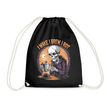 Sillage, Infuser, Pourrir Squelette Café Halloween Design - Sac de sport léger - noir - Devant