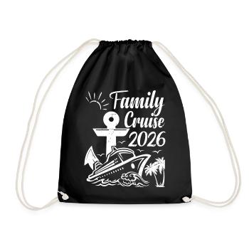 Family Cruise 2026 Summer Vacation Matching Family - Drawstring Bag - black - Front