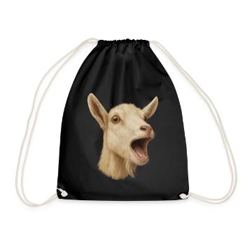 Goat Goat Farming Goat Farmer Goat Head Goats - Drawstring Bag - black - Front