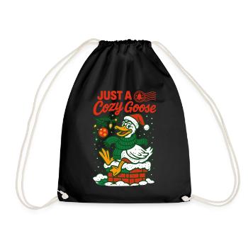 Weihnachten nur ein gemütlicher Goose Santa Holiday - Turnbeutel - Schwarz - Vorne