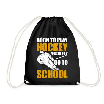 Hockey Eishockey Eishockeyspieler Geschenk - Drawstring Bag - black - Front