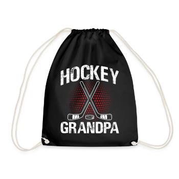 Hockey Eishockey Eishockeyspieler Opa Geschenk - Turnbeutel - Schwarz - Vorne