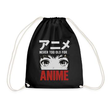 Never Too Old For Anime Japan Streetwear Design - Drawstring Bag - black - Front