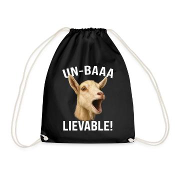 Goat Goat Farming Goat Farmer Un-Baaa-Lievable - Drawstring Bag - black - Front