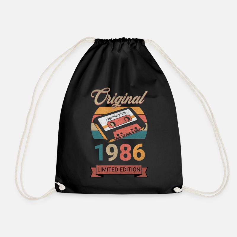 Original 1986 Limited Edition Geburtstag Geschenk - Turnbeutel - Schwarz