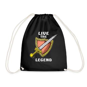 MEDIEVAL SWORD LIVE THE LEGEND - Drawstring Bag - black - Front