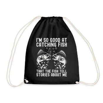 Pêcheur pêcheur pêcheur Poisson drôle de pêcheur disant - Sac de sport léger - noir - Devant