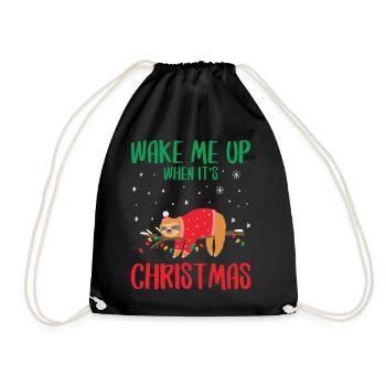 Réveille-moi quand c’est Noël - Sac de sport léger - noir - Devant