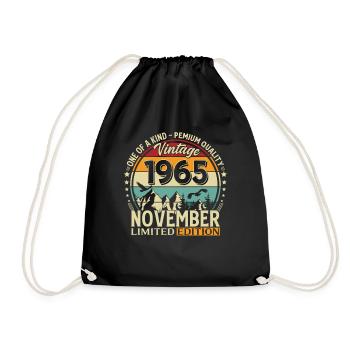 60ème Anniversaire Vintage Novembre Millésime 1965 - Sac de sport léger - noir - Devant