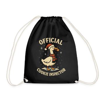 Drôle d’oie Noël Père Noël Cookie Inspecteur - Sac de sport léger - noir - Devant