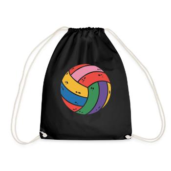 Colorful volleyball for sports lovers - Drawstring Bag - black - Front