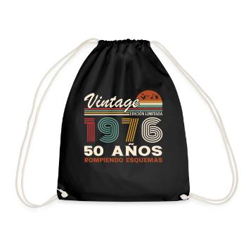 50. Geburtstag 50 Jahre Jahrgang 1976 - Turnbeutel - Schwarz - Vorne