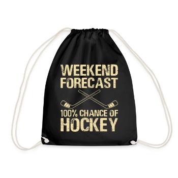 Hockey Eishockey Eishockeyspieler Geschenk - Drawstring Bag - black - Front