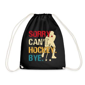 Hockey Eishockey Eishockeyspieler Geschenk - Drawstring Bag - black - Front