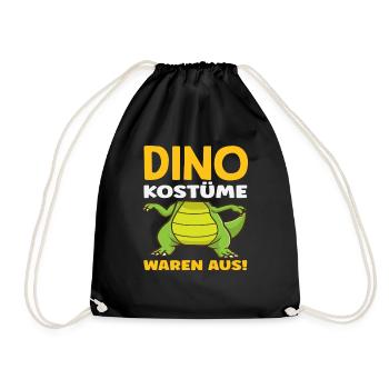 Dino Kostüm Lustiges Karneval Helau Fasching Alaaf - Turnbeutel - Schwarz - Vorne