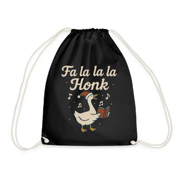 Christmas Goose Fa La La La Honk Funny Holiday - Drawstring Bag - black - Front