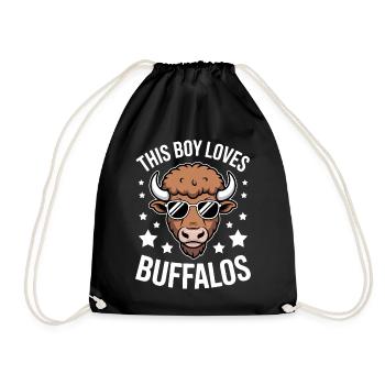 Buffalo Dire les gars drôle Buffalo cadeau - Sac de sport léger - noir - Devant