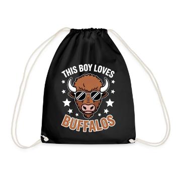 Buffalo Dire les gars drôle Buffalo cadeau - Sac de sport léger - noir - Devant