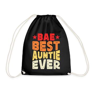 Tante Geschenk Beste Tante Der Welt - Turnbeutel - Schwarz - Vorne