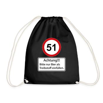 51 Attention : ne remplissez que de la bière comme carburant - Sac de sport léger - noir - Devant