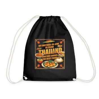 Thai mother-in-law Thailand - Drawstring Bag - black - Front