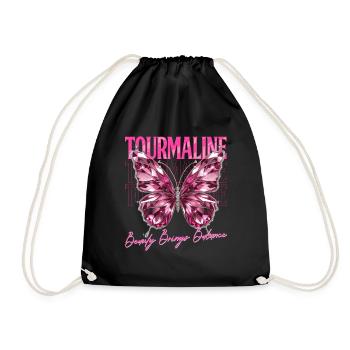Birthstone Tourmaline October - Drawstring Bag - black - Front