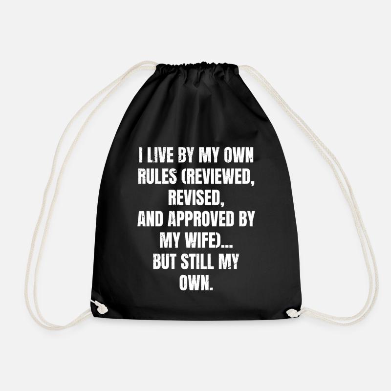 I live by my own rules reviewed revised and app - Turnbeutel - Schwarz