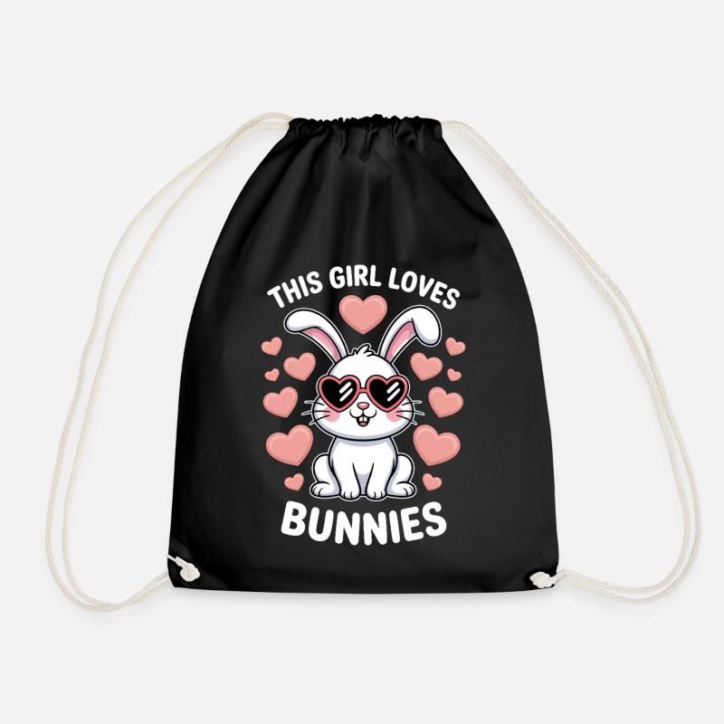 Hasen Spruch Mädchen Kaninchen Fun Hasen Geschenk - Turnbeutel - Schwarz