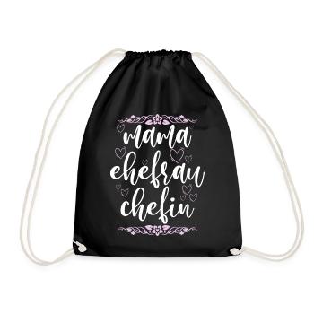 Mama Ehefrau Chefin Muttertag Mutter - Turnbeutel - Schwarz - Vorne