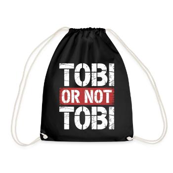 Tobi or not Tobi - Drawstring Bag - black - Front