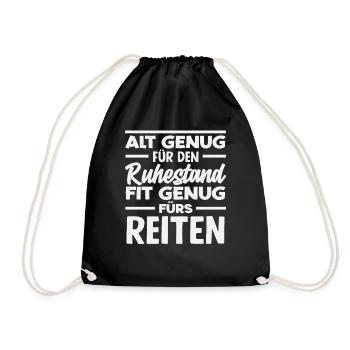 Ruhestand Rente Pferdemädchen Reiten Ponyfans - Turnbeutel - Schwarz - Vorne