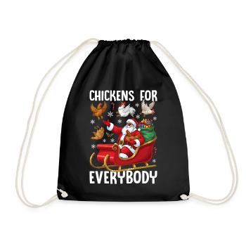 Chickens for Everybody - Drawstring Bag - black - Front