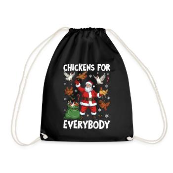 Chickens for Everybody - Drawstring Bag - black - Front