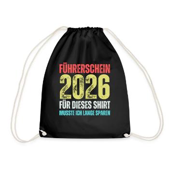 Führerschein 2026 - Turnbeutel - Schwarz - Vorne