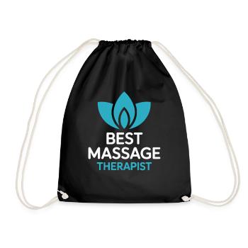 Bester Massagetherapeut Lotus Motiv - Turnbeutel - Schwarz - Vorne