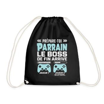 Geek Humor Geschenk für Gamer Pate - Turnbeutel - Schwarz - Vorne