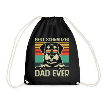 Best Dog Dad Gift Dog Lover - Drawstring Bag - black - Front