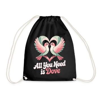 Pun Bird Dove Humor - Drawstring Bag - black - Front