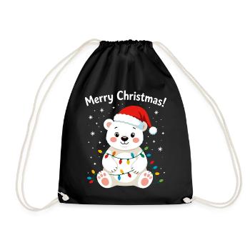 Ours polaire Noël Mignon Joyeux Noël Pôle Nord - Sac de sport léger - noir - Devant