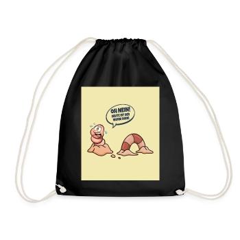 Today the worm is in! - Drawstring Bag - black - Front