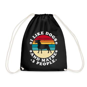 Dogs Dog Lover Dog Owner Gift - Drawstring Bag - black - Front