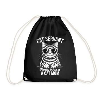 Cats Saying Mom Mom Funny Cats Gift - Drawstring Bag - black - Front