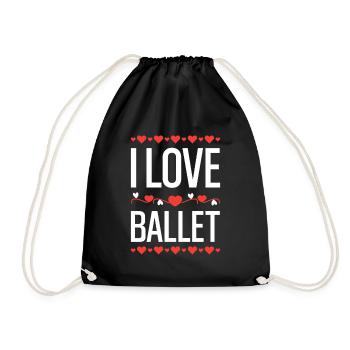 I Love Ballet - Drawstring Bag - black - Front