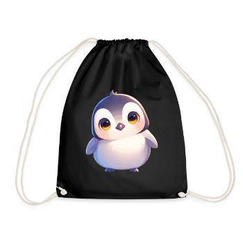 Pinguine Pinguin - Turnbeutel - Schwarz - Vorne