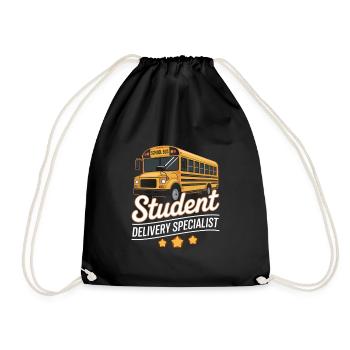 Student Delivery Specialist Funny Schulbusfahrer - Turnbeutel - Schwarz - Vorne