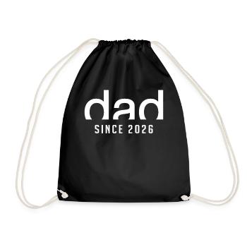 Dad since 2026 | Proud First Dad Gift - Drawstring Bag - black - Front