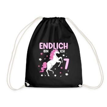 Cheval de 7 ans Enfin je suis 7 filles 7. - Sac de sport léger - noir - Devant