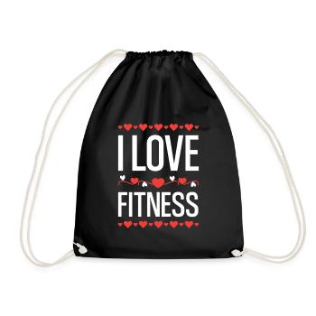 I Love Fitness  - Turnbeutel - Schwarz - Vorne